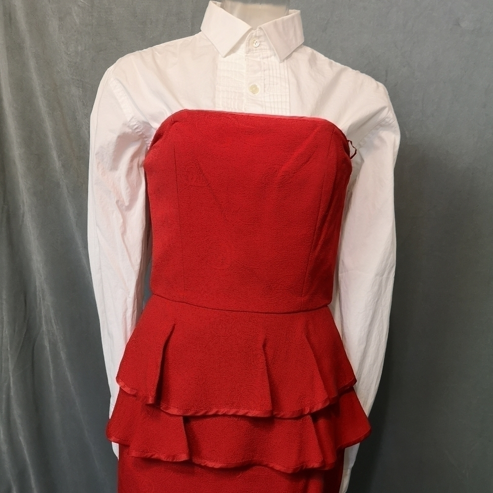 Vintage Strapless Peplum Mini Cocktail dress